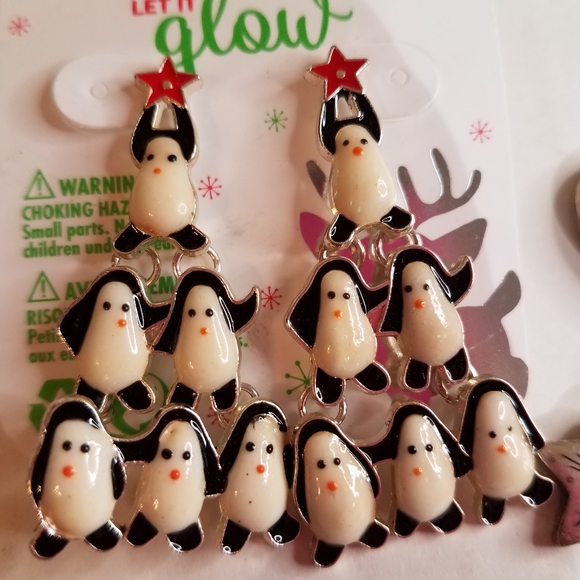 Penguin Christmas earring set j395 - Picture 5 of 5